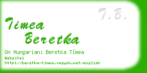 timea beretka business card
